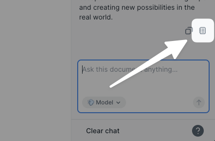 Save chat response to the document note.