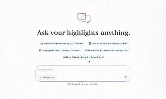 Change the model for chatting with your highlights.