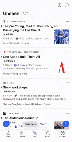 Add feed to a folder from the folder view.