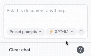 Select the LLM model for your chat.