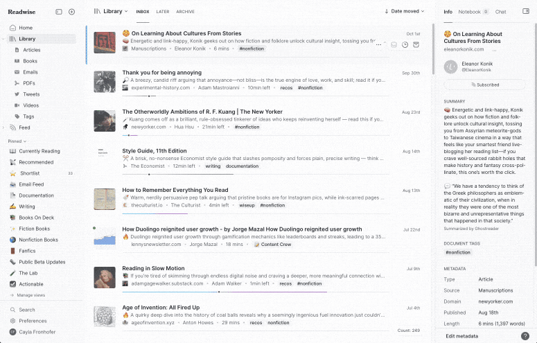 Use the F key to apply the Favorite tag in Reader.