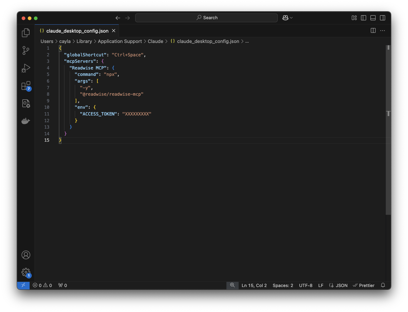 An example of a config file with pre-existing content.