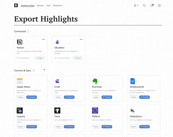 Change Notion accounts in the Readwise integration.