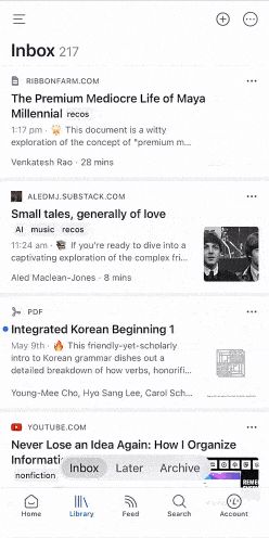 Upload a file from inside the Reader mobile app.