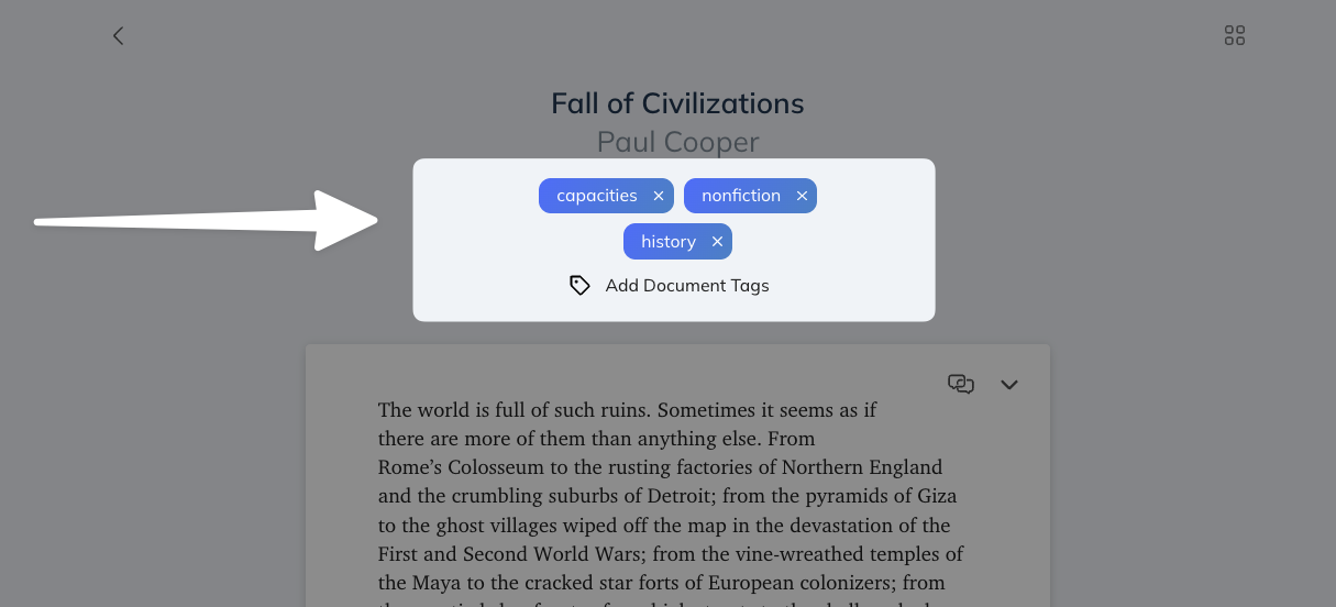 Add document tags in Readwise.