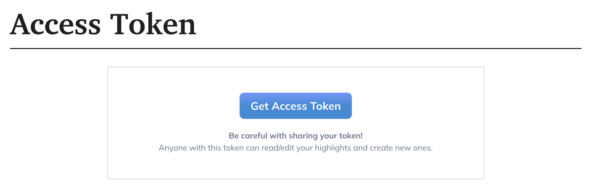 Copy your Readwise Access Token.