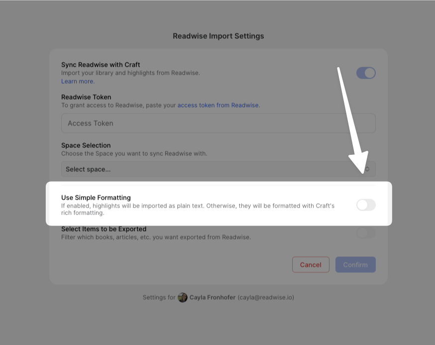 Simple formatting toggle.