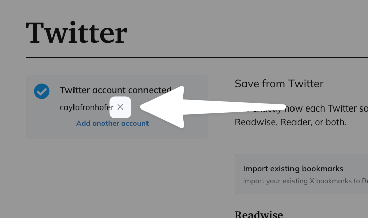 Remove a connected Twitter account.