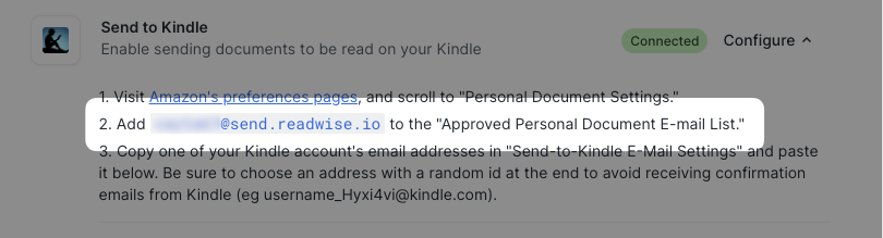 Find your Reader sending email address.