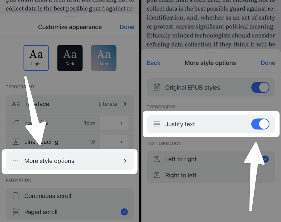 Turn on text justification in style settings.