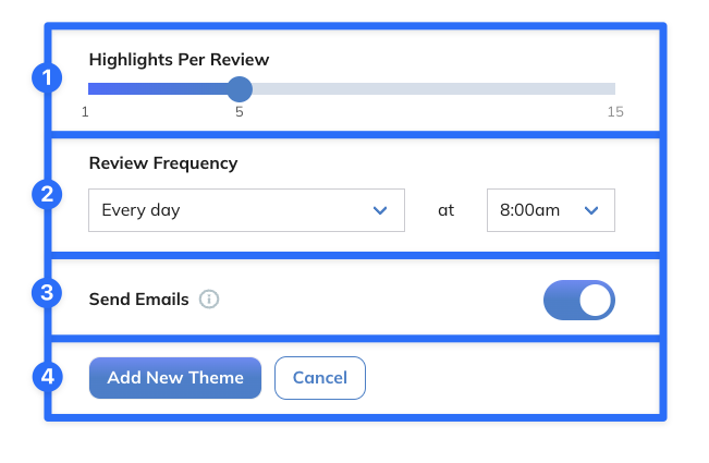 Final Themed Review configuration options.