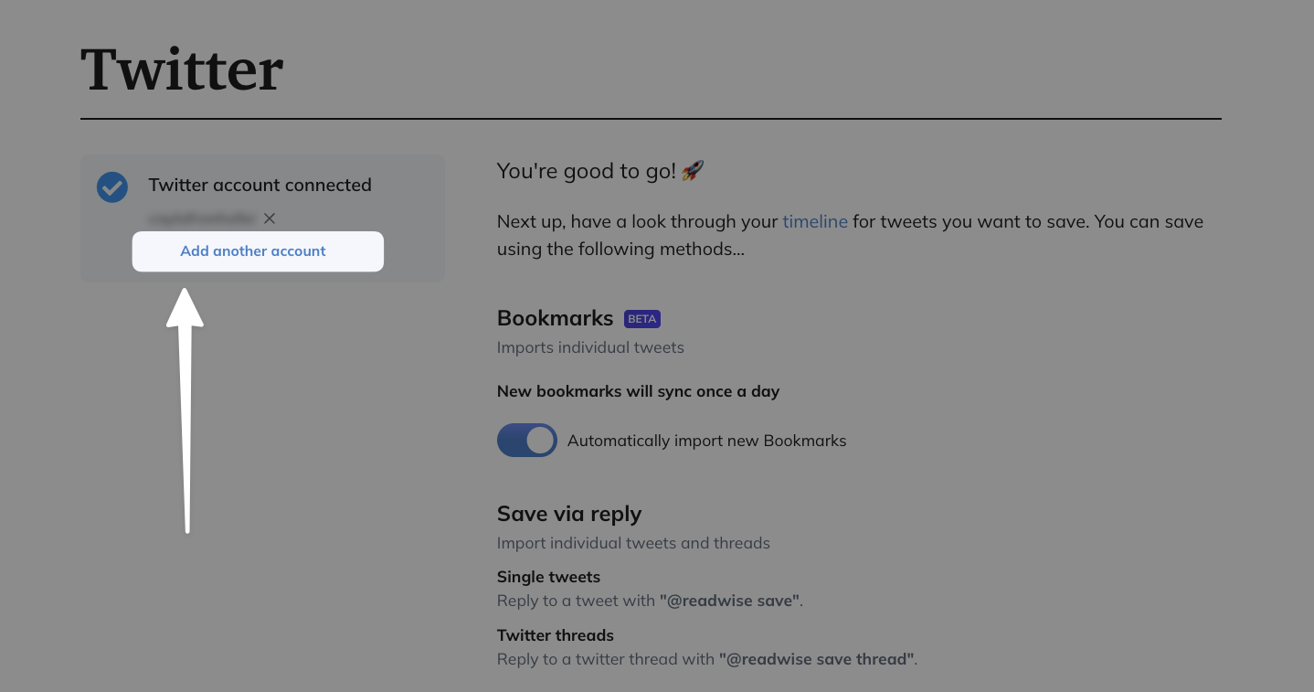 Add another Twitter account.