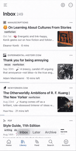 Create a view from a tag in Reader on mobile.