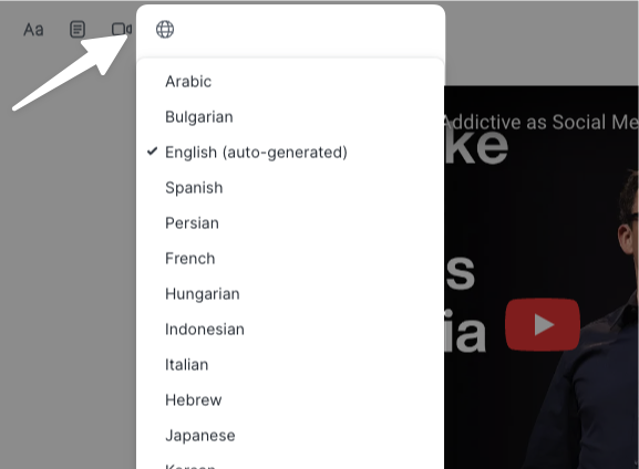 Select the language for the video transcript.